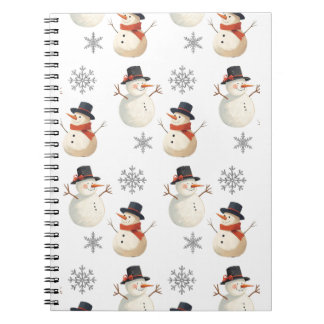 Carnet Vintage Snowman Christmas Snowflakes