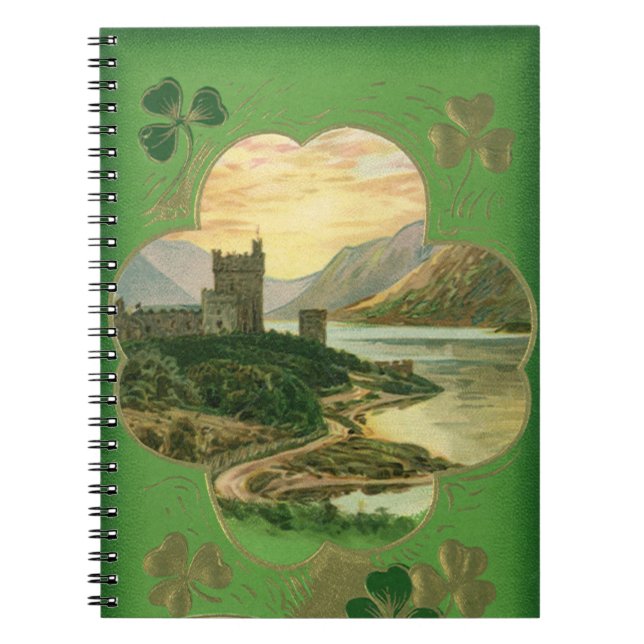 Carnet Vintage St Patricks Day Salutations Castle Shamroc (Devant)