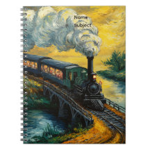 Vintage Steam Engine Train Painting