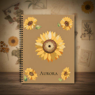 Carnet Vintage Sunflower – Warm, Nostalgic Floral Design