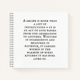 Carnet Vintage Typography Rustic Kitchen Quote