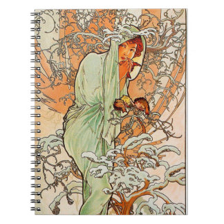 Carnet Vintage Winter by Alphonse Mucha
