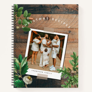 Carnet Vintage Wood Acorn Noël Photo Recettes