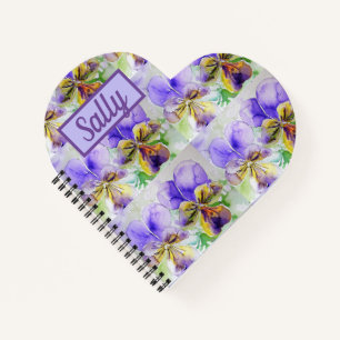 Carnet Viola Violet Fleur Joli Violas Aquarelle Art