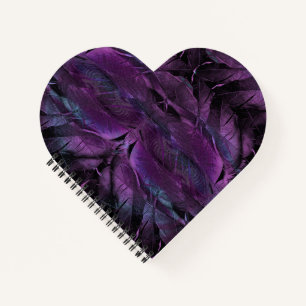 Carnet Violet bleu violet couleur noire texture de plume 