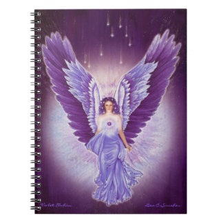 Carnet violet d'ange d'améthyste