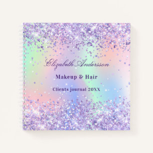 Carnet Violet lavande nom holographique entreprise