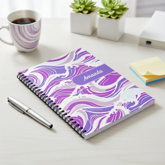 Carnet Violet Wave Pattern (Créateur téléchargé)