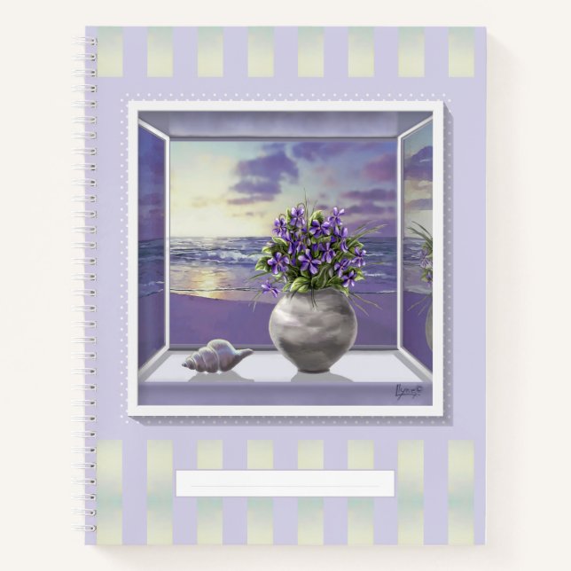Carnet violettes dans un bocal de lune (Devant)