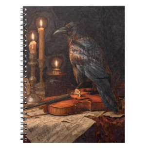 Carnet Violon aux chandelles corbeau