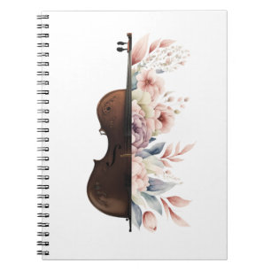 Carnet Violon aux fleurs.