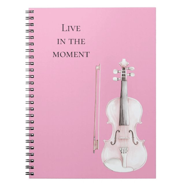 Carnet Violon Rose Blush (Devant)