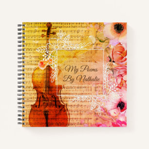 Carnet Violon Vintage de fille Fiche musicale médias mixt