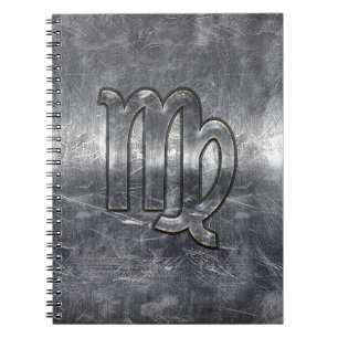 Carnet Virgo Zodiac Sign dans Grunge Distressed Style Dec