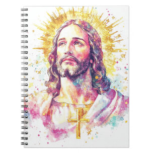 Carnet Visage de Jésus-Christ Peinture à l'aquarelle Reli