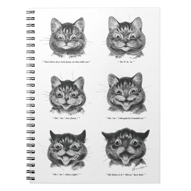 Carnet Visage drôle de chat, Louis Wain (Devant)