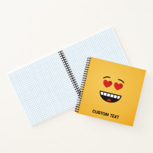Carnet Visage souriant aux yeux en forme de coeur
