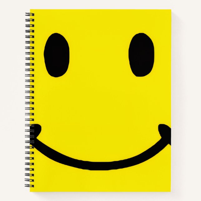 Carnet Visage Souriant Jaune Clair Rétro (Devant)