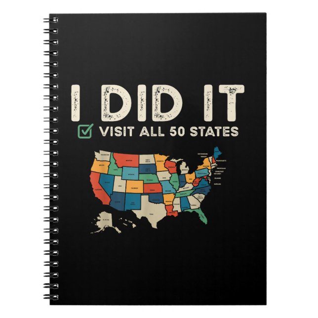 Carnet Visited All 50 US States - USA Map Travel - Visit  (Devant)