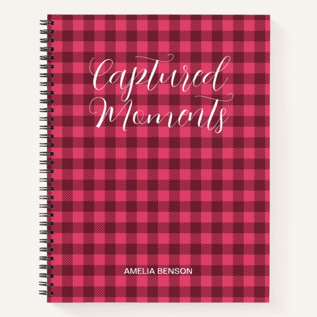 Carnet Viva Magenta Plaid, Tartan, Buffalo Checks Motif (Devant)