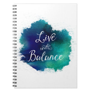 Carnet Vivez avec la typographie par script d'équilibrage