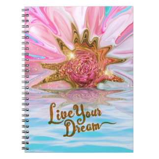 Carnet Vivez votre rêve - Rose Flower power