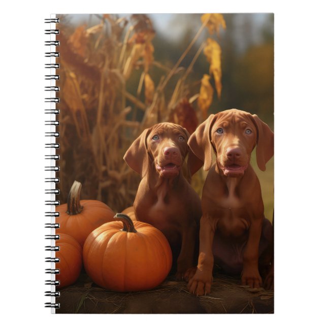 Carnet Vizsla Chiot Automne Citrouille délice (Devant)