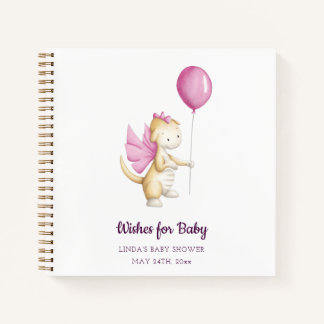 Carnet Voeux roses de Bourgogne pour Baby shower Dragon b