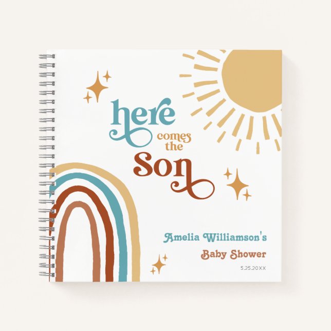 Carnet Voici le Baby shower garçon Son Sunshine (Devant)