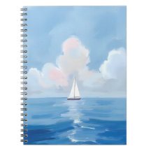 Voile dans le bleu | Peinture d'océan de voilier c