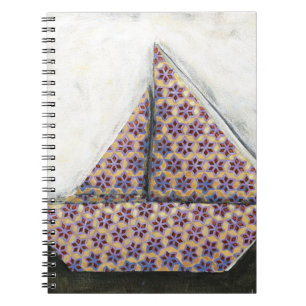 Carnet Voilier d'origami sur le papier de conception