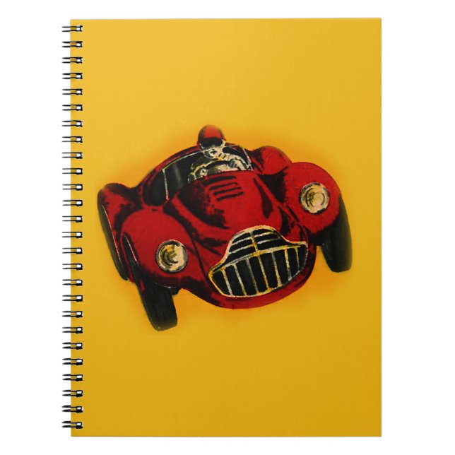 Carnet Voiture de course automobile jaune rouge (Devant)