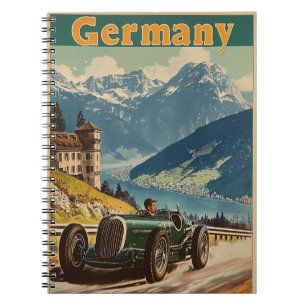 Carnet Voiture de course vintage dans les Alpes d'Allemag