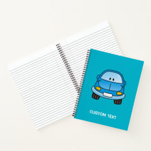 Carnet Voiture de dessin animé bleu