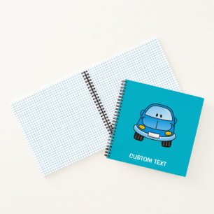 Carnet Voiture de dessin animé bleu