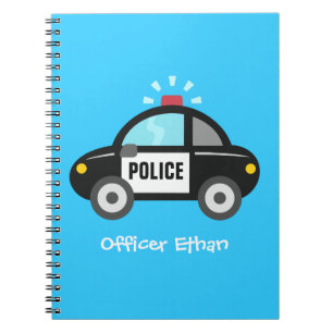 Carnet Voiture de police mignonne avec sirène pour enfant