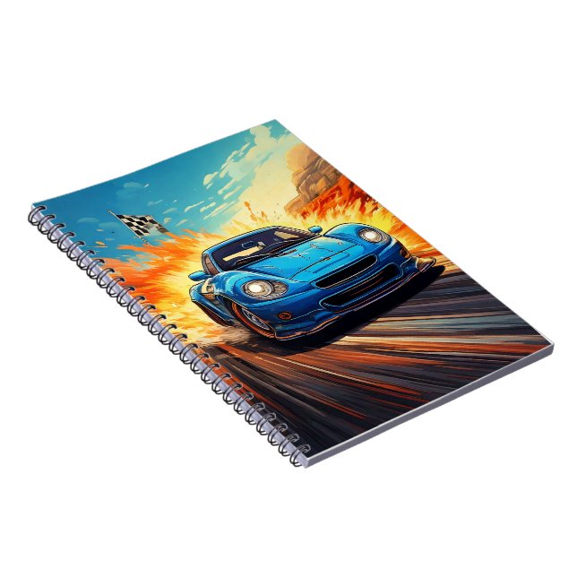 Carnet - Voiture sport bleue (Côté Droit)