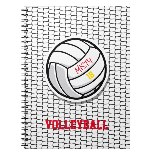 Carnet Volleball Net Personnalisé Nom du joueur Numéro de (Devant)