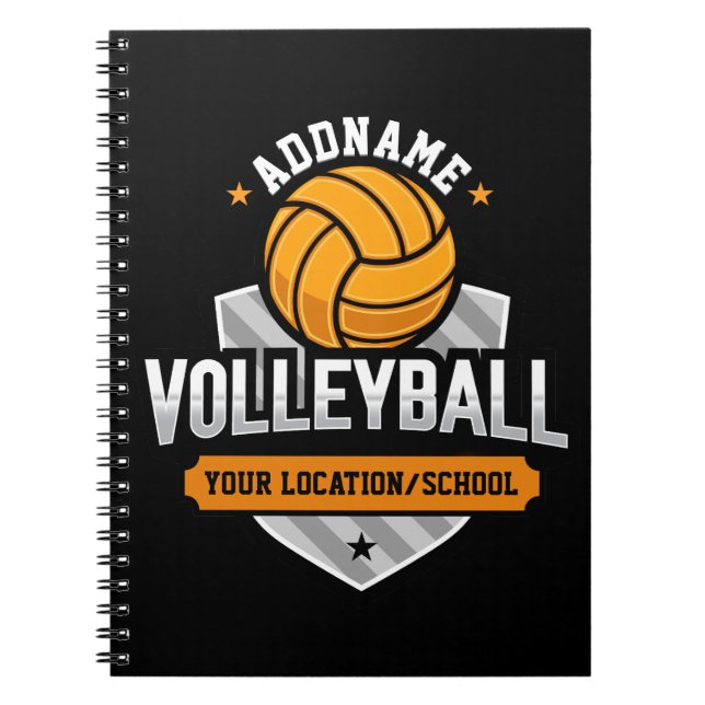 Carnet Volleyball AJOUTER TEXTE École Varsity Team Joueur (Devant)