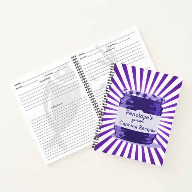 Carnet Vos Célèbres Recettes De Canning Jelly Violet Jar  (Intérieur)