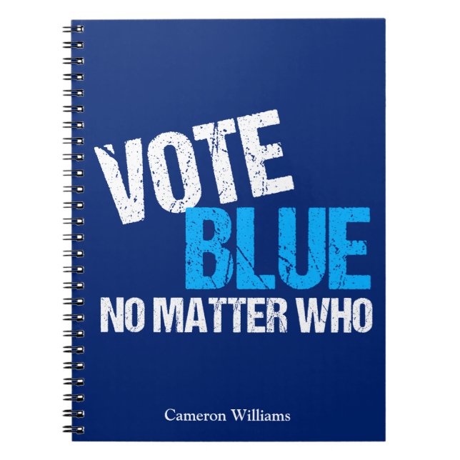 Carnet Vote Bleu Peu Importe Qui Démocrate Coutume Politi (Devant)
