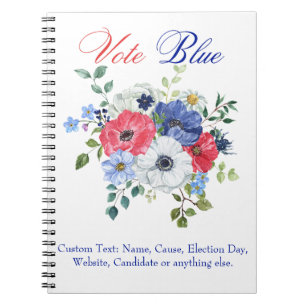 Carnet Vote Blue Voter USA Democratic Political Voter