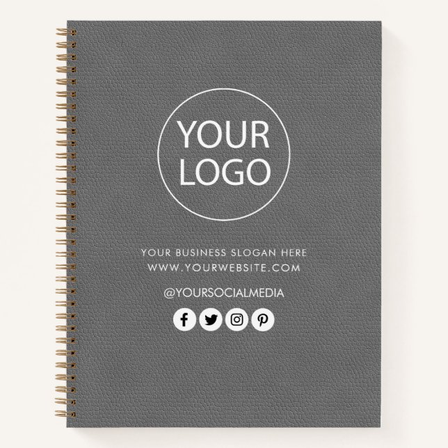Carnet Votre entreprise Logo & Texte Entreprise Marqué Cu (Devant)