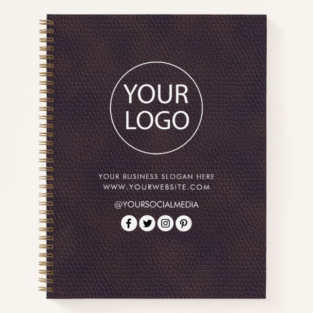 Carnet Votre entreprise Logo & Texte Entreprise Marqué Cu (Devant)
