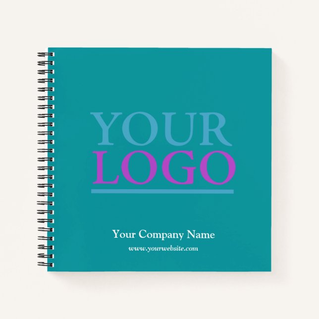 Carnet Votre Logo, Bus.Name & Website Promo, Deep Turquoi (Devant)