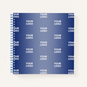 Carnet Votre logo simple répétitif   Dégradé bleu