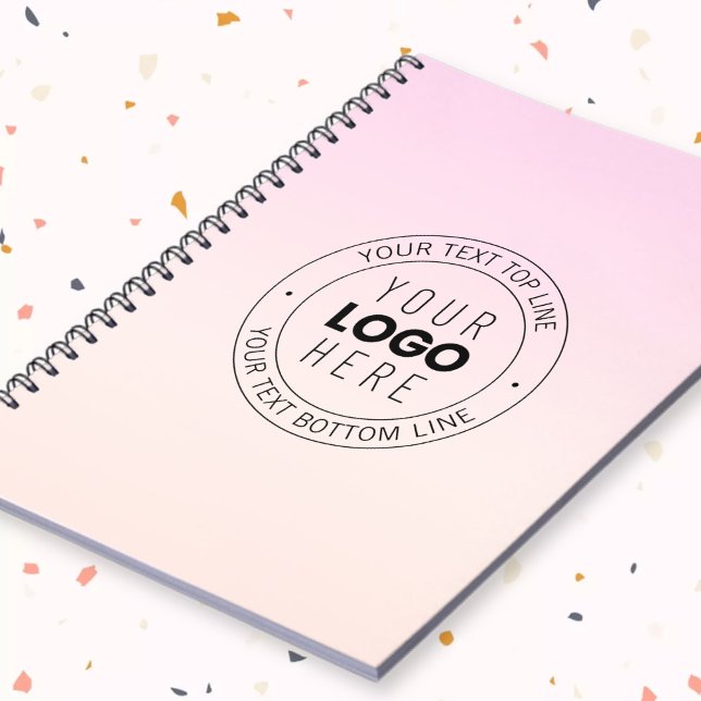 Carnet Votre logo téléchargé | Texte circulaire modifiabl (Créateur téléchargé)