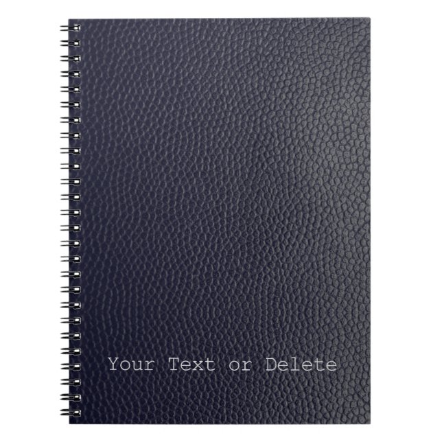 Carnet Votre Motif de cuir/peau noir de texte (Devant)