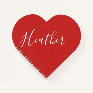 Carnet Votre script blanc personnalisé en rouge