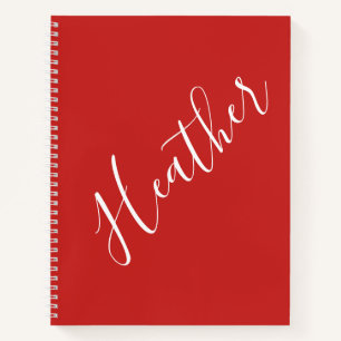 Carnet Votre script blanc personnalisé en rouge
